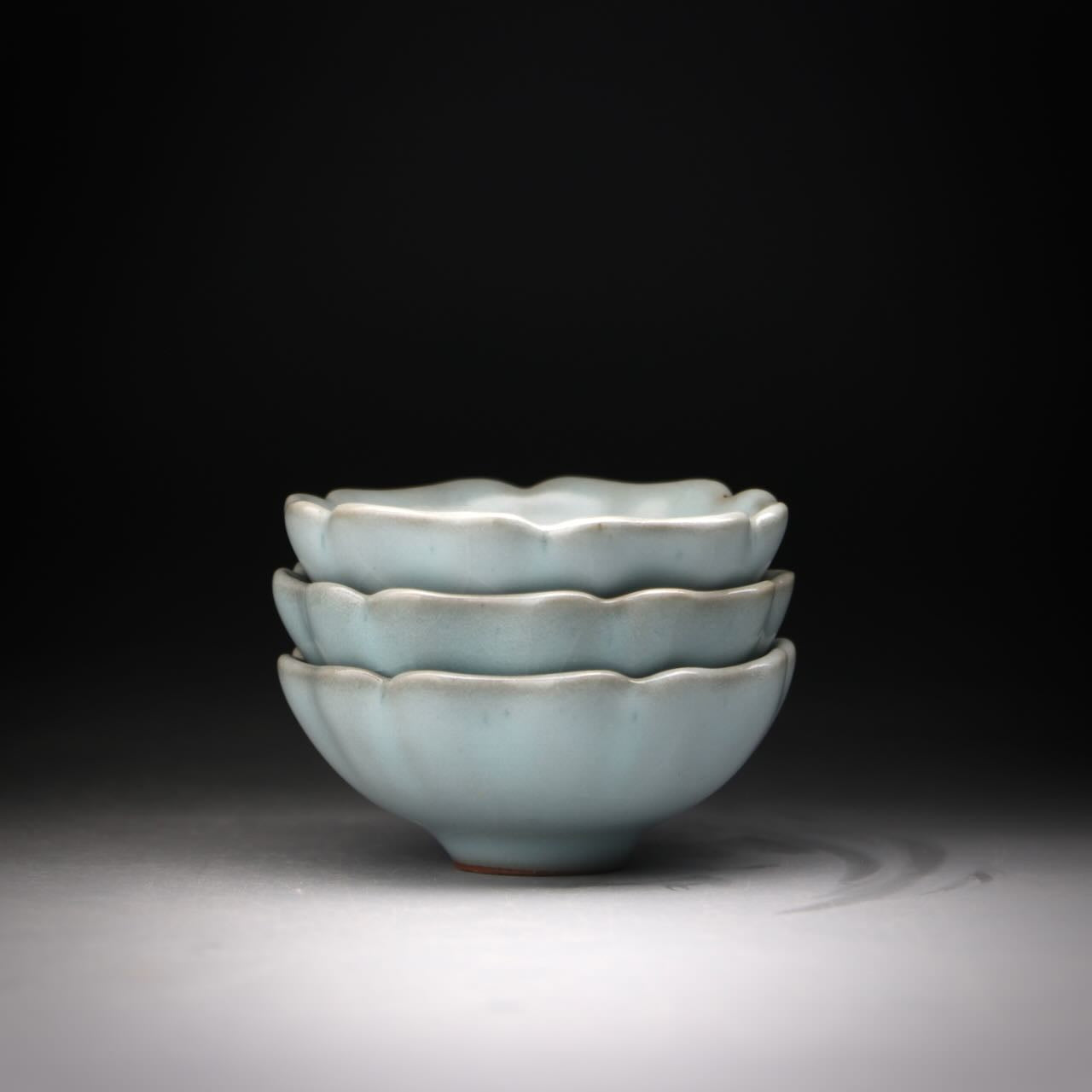 small celadon flower teacup set 30ml x 3
