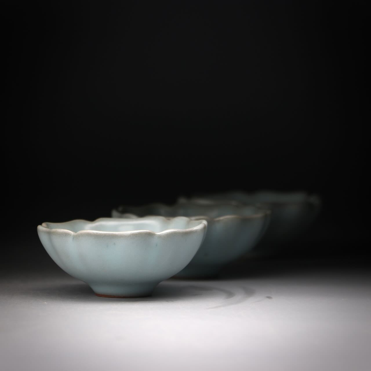 small celadon flower teacup set 30ml x 3