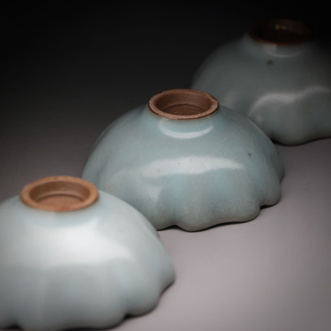 small celadon flower teacup set 30ml x 3