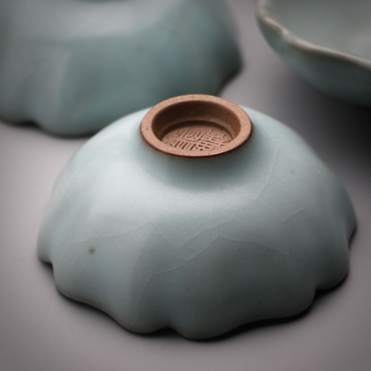 small celadon flower teacup set 30ml x 3