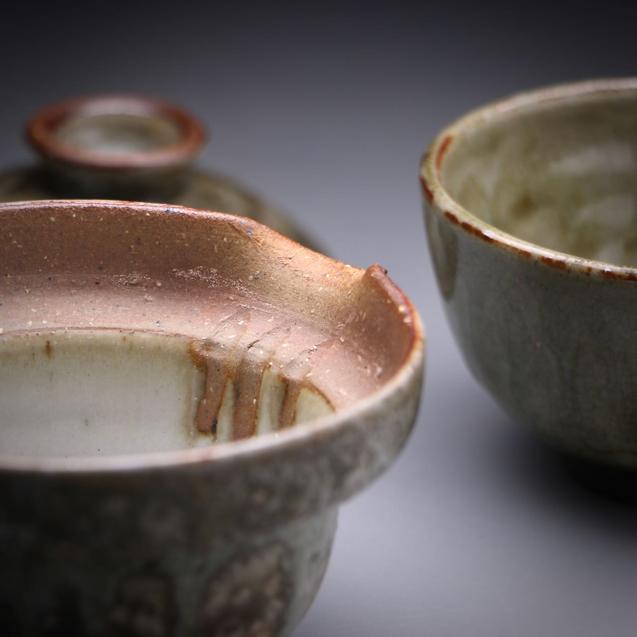 Ash glazed shibo & cup set 100ml A