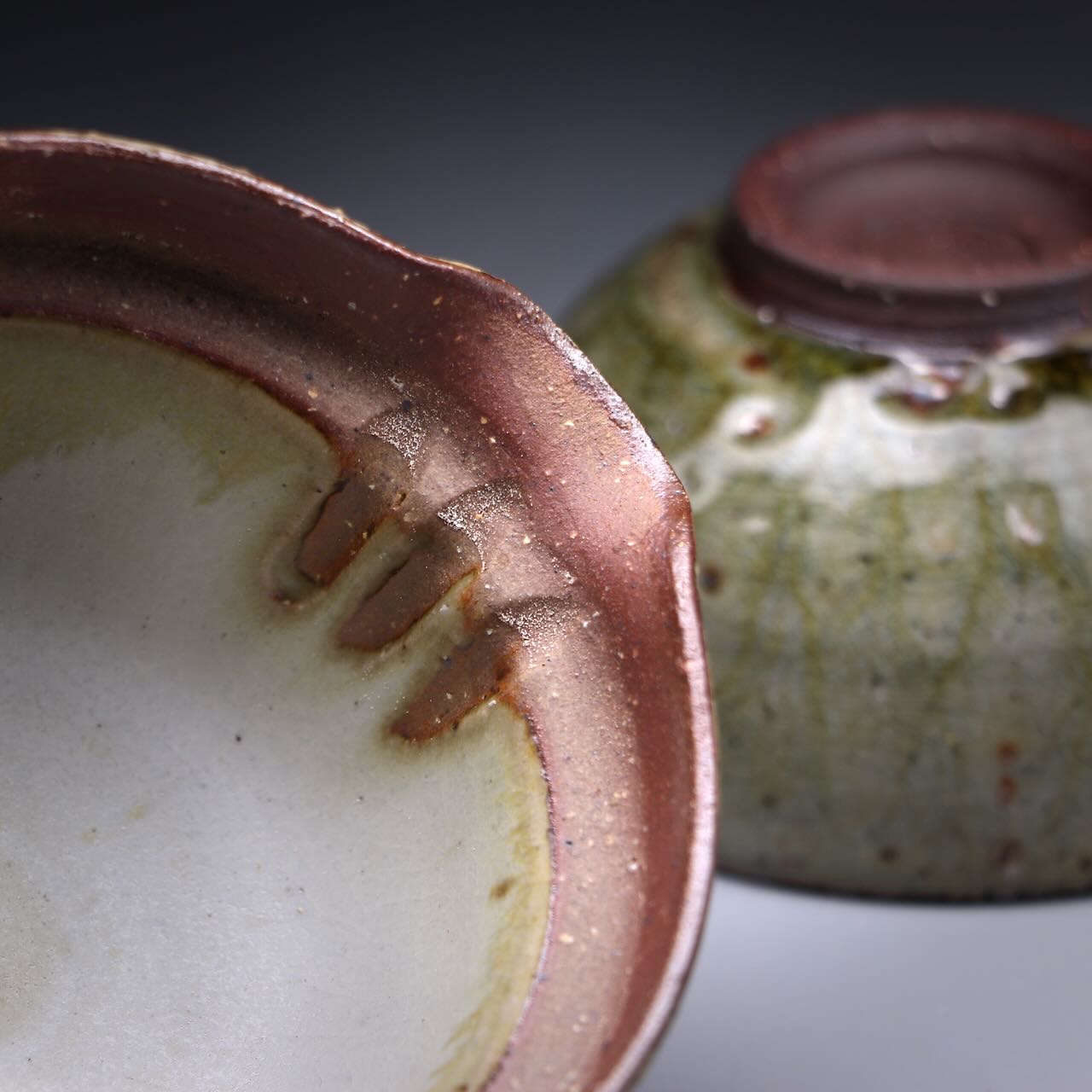 Ash glazed shibo & cup set 100ml E