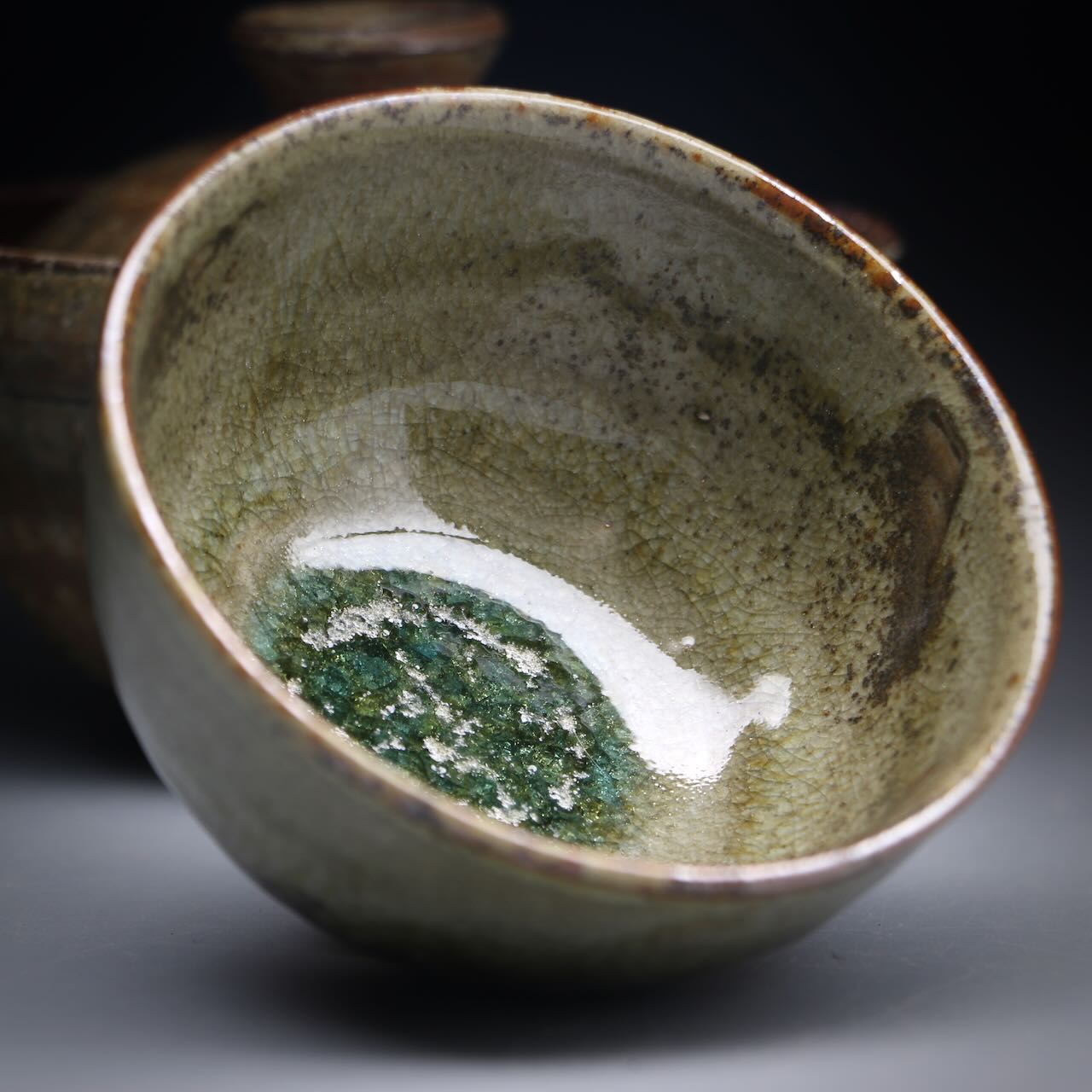 Ash glazed shibo & cup set 100ml J