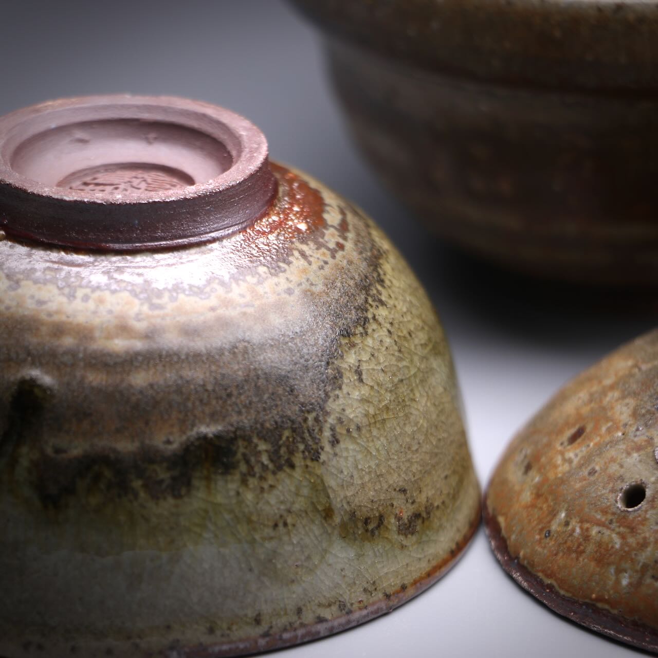 Ash glazed shibo & cup set 100ml J