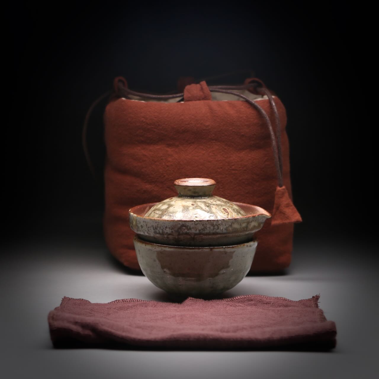 Ash glazed shibo & cup set 100ml E