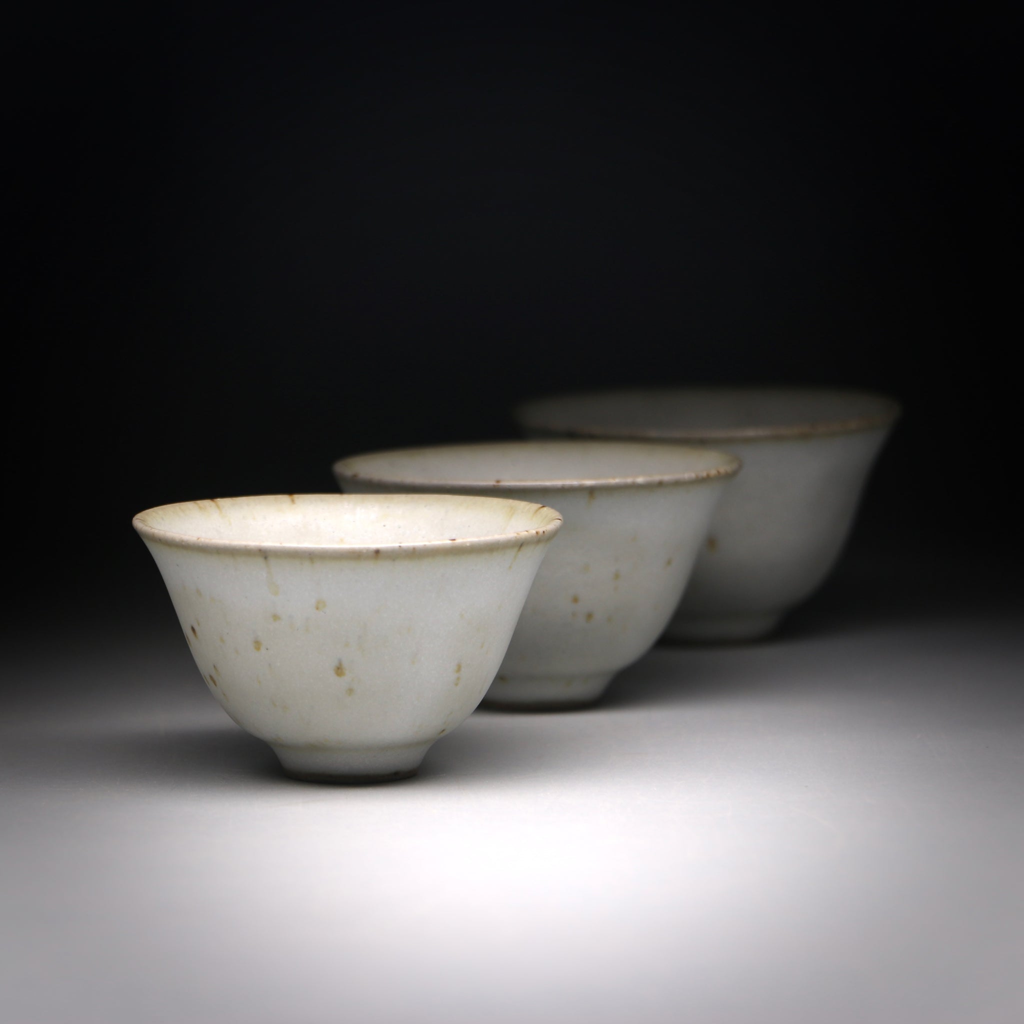 small satin white teacup set A 30ml x 3