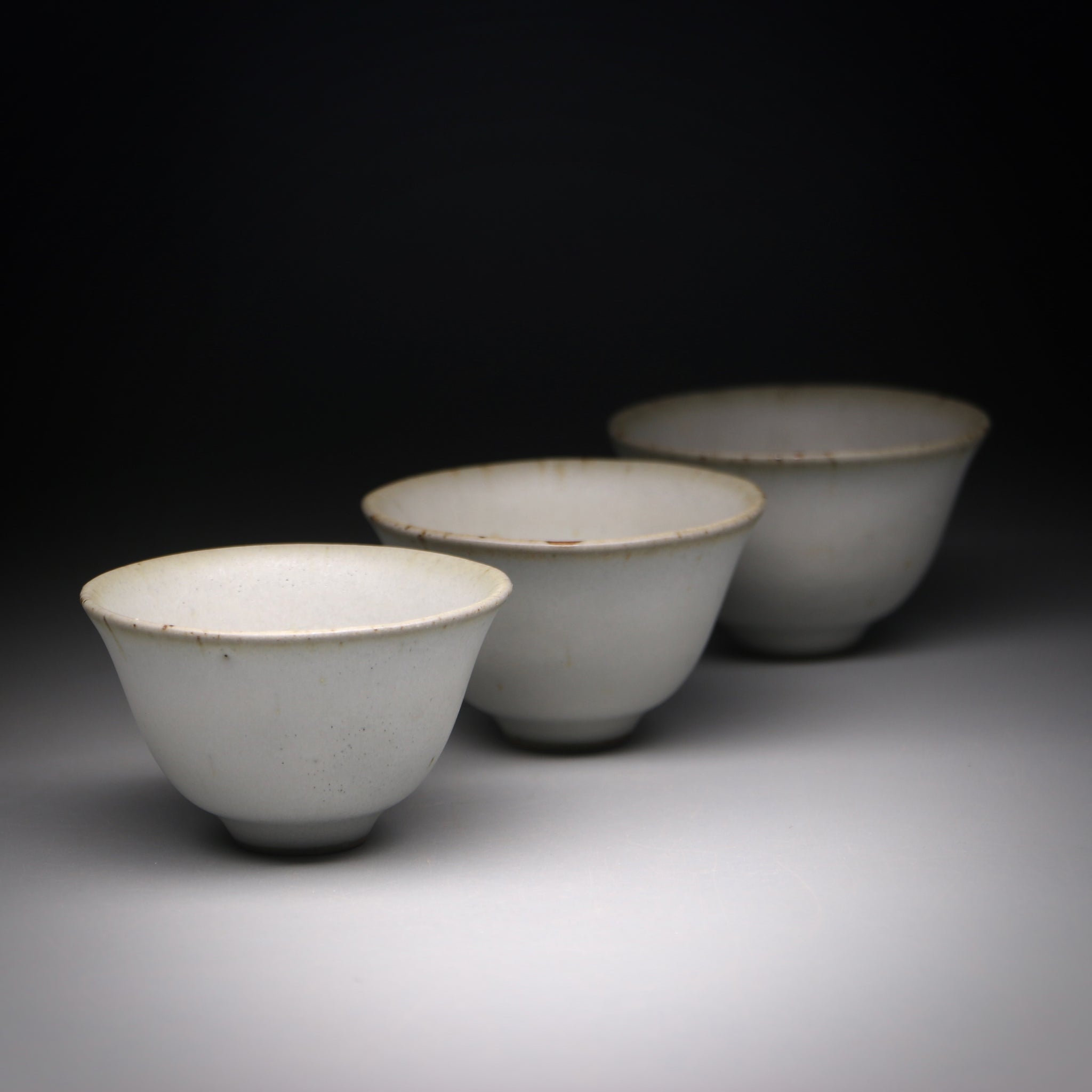 small satin white teacup set B 30ml x 3
