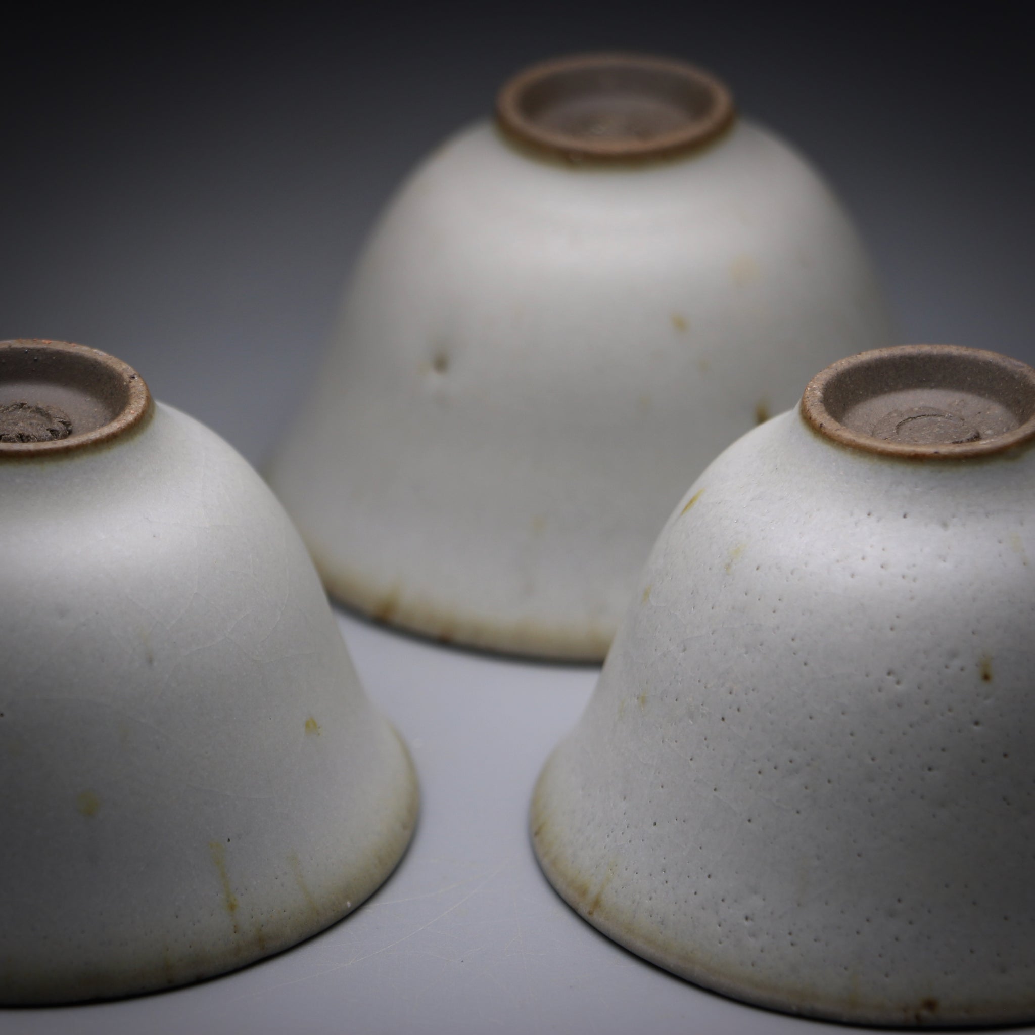 small satin white teacup set B 30ml x 3