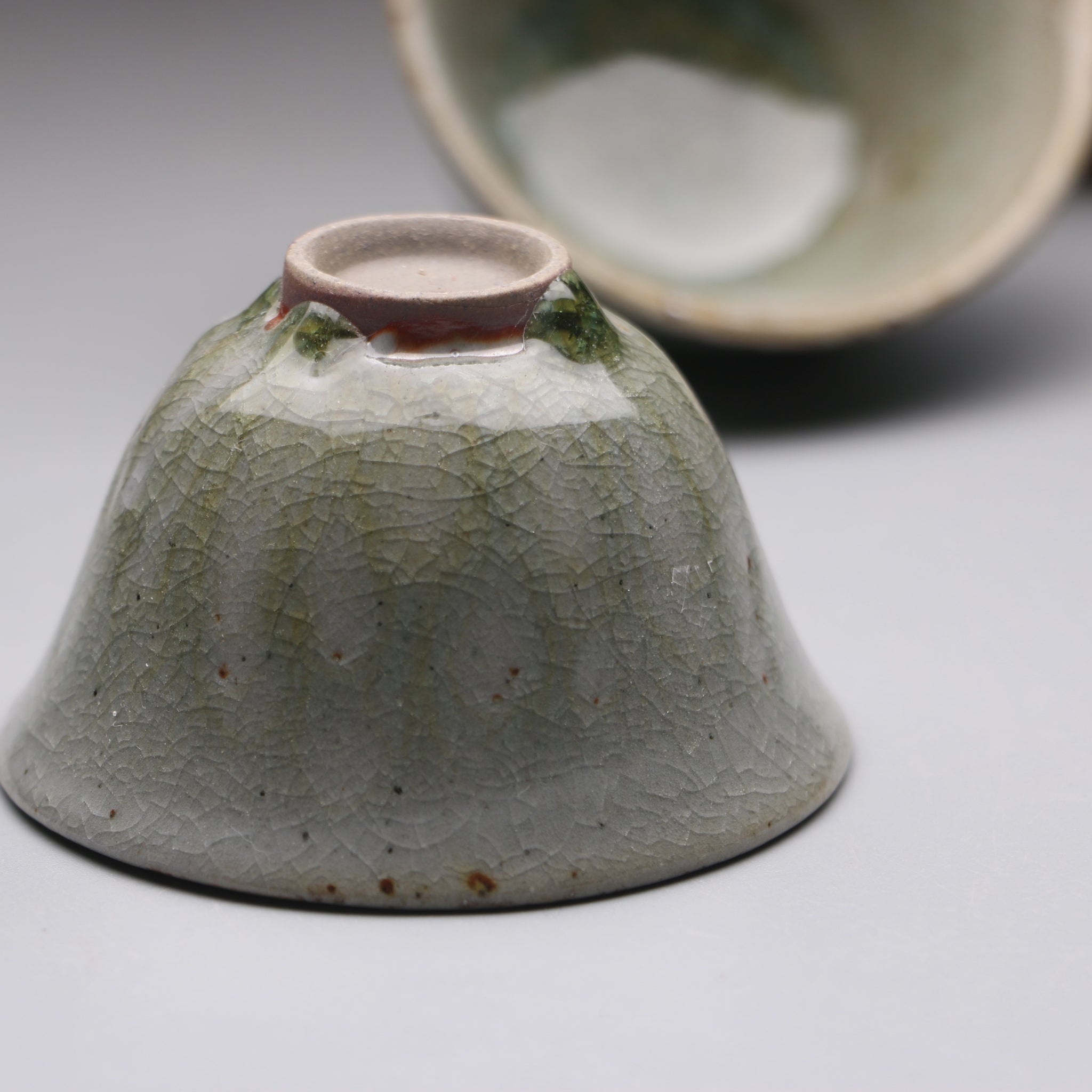 Emerald  Ash Glazed  teacup set A 40ml x 3