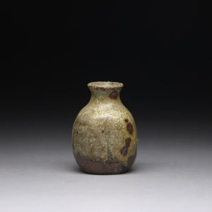 small ash glazed bud vase 5.5cm h x 4cm w