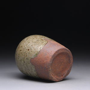 small ash glazed bud vase 7.5cm h x 5.5cm w