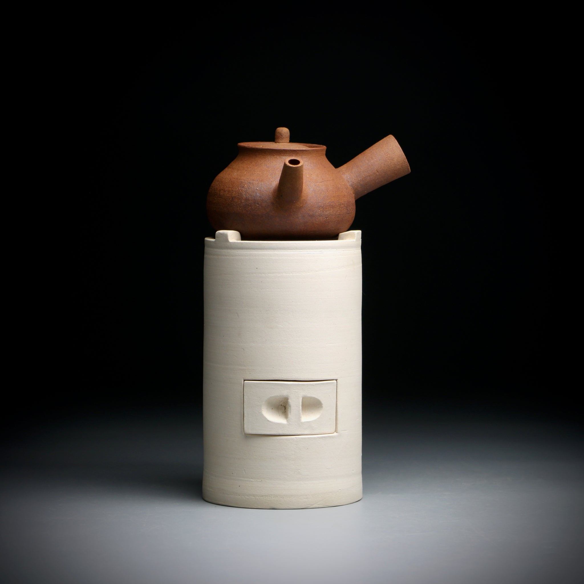 clay kettle and stove set 250ml / stove height 17cm