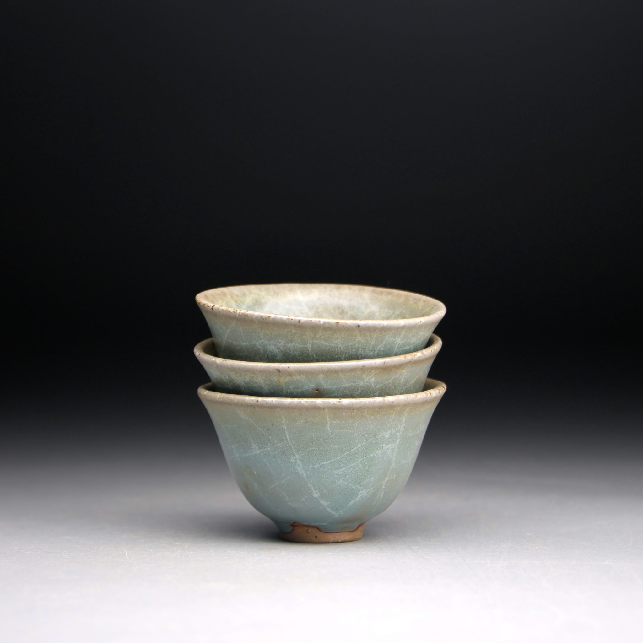 Crackle Celadon teacup set 40 ml x 3 B