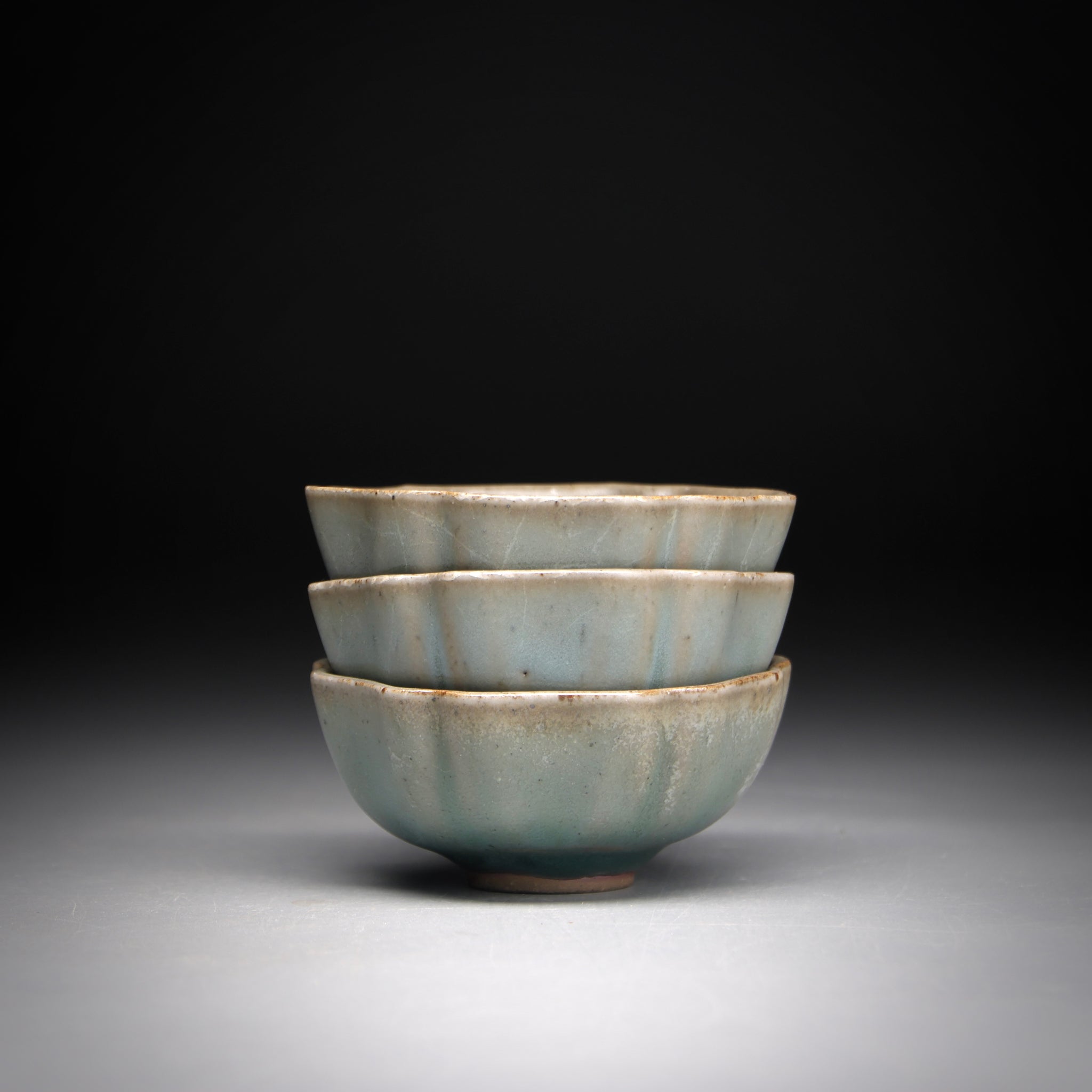 Celadon flower teacup set 50ml x 3 B