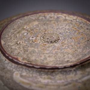 ash glazed plate / teapot stand 15.5cm