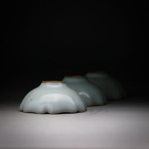 small celadon flower teacup set 30ml x 3