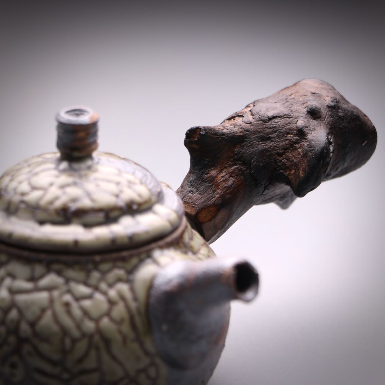 Dragon scale teapot wood handle 125ml