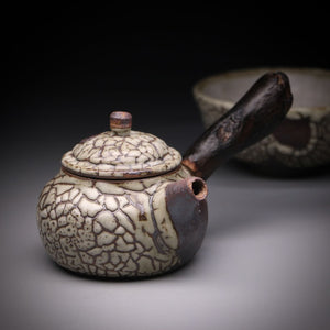 Dragon scale teapot wood handle / cup set 130ml