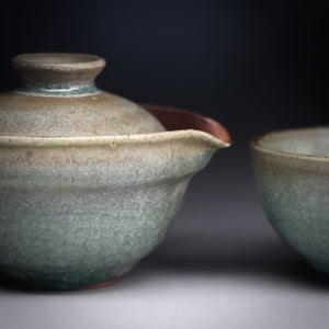 Ash glazed shibo & cup set 100ml F