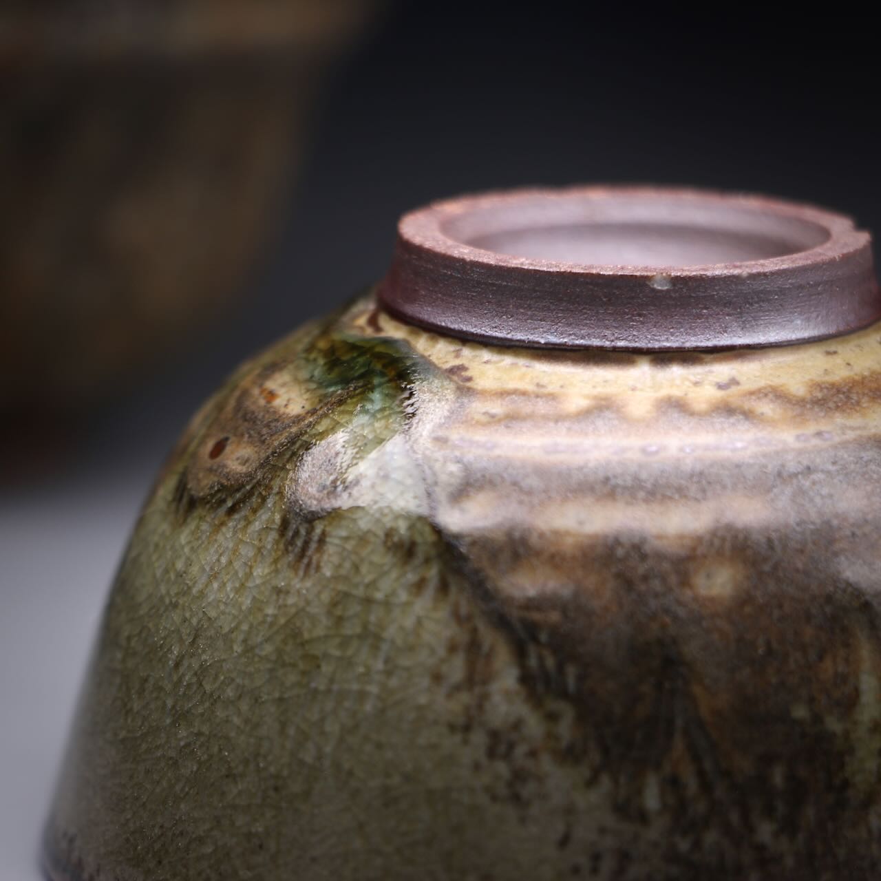 Ash glazed shibo & cup set 100ml H